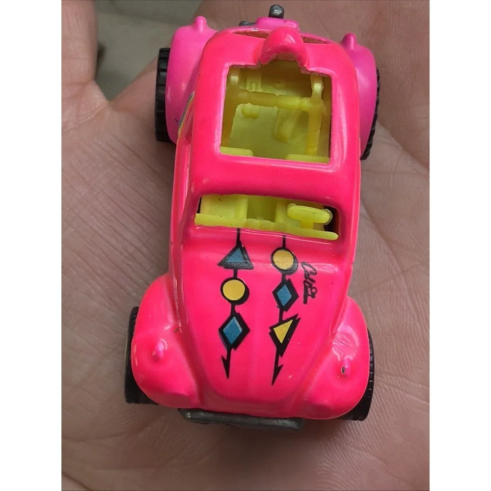 1983 HOT WHEELS CALIFORNIA CUSTOM VW BAJA BUG BEETLE PINK W/REAL RIDERS‎